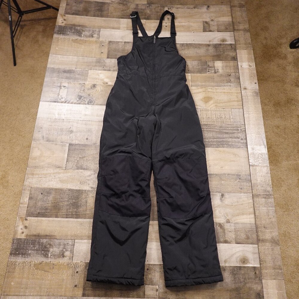 Lands’ End Kids Snow Bib Overalls Size 20 Black Insulated Ski Pants